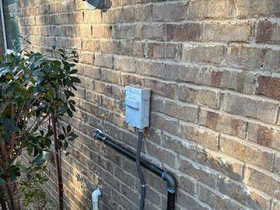 Exterior Natural Gas Plumbing Installation